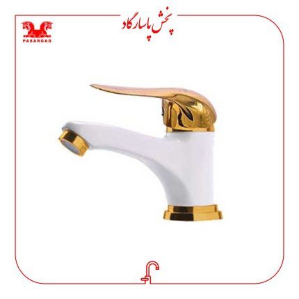 شیر اهرمی روشویی سفید طلایی تکنیک