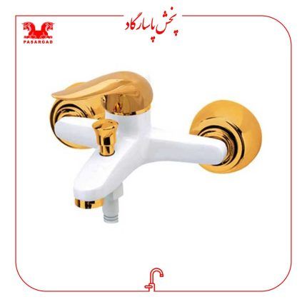 شیر اهرمی دوش سفید طلایی تکنیک