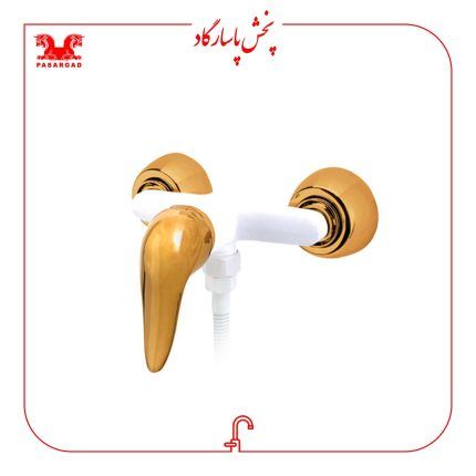 شیر اهرمی توالت سفید طلایی تکنیک